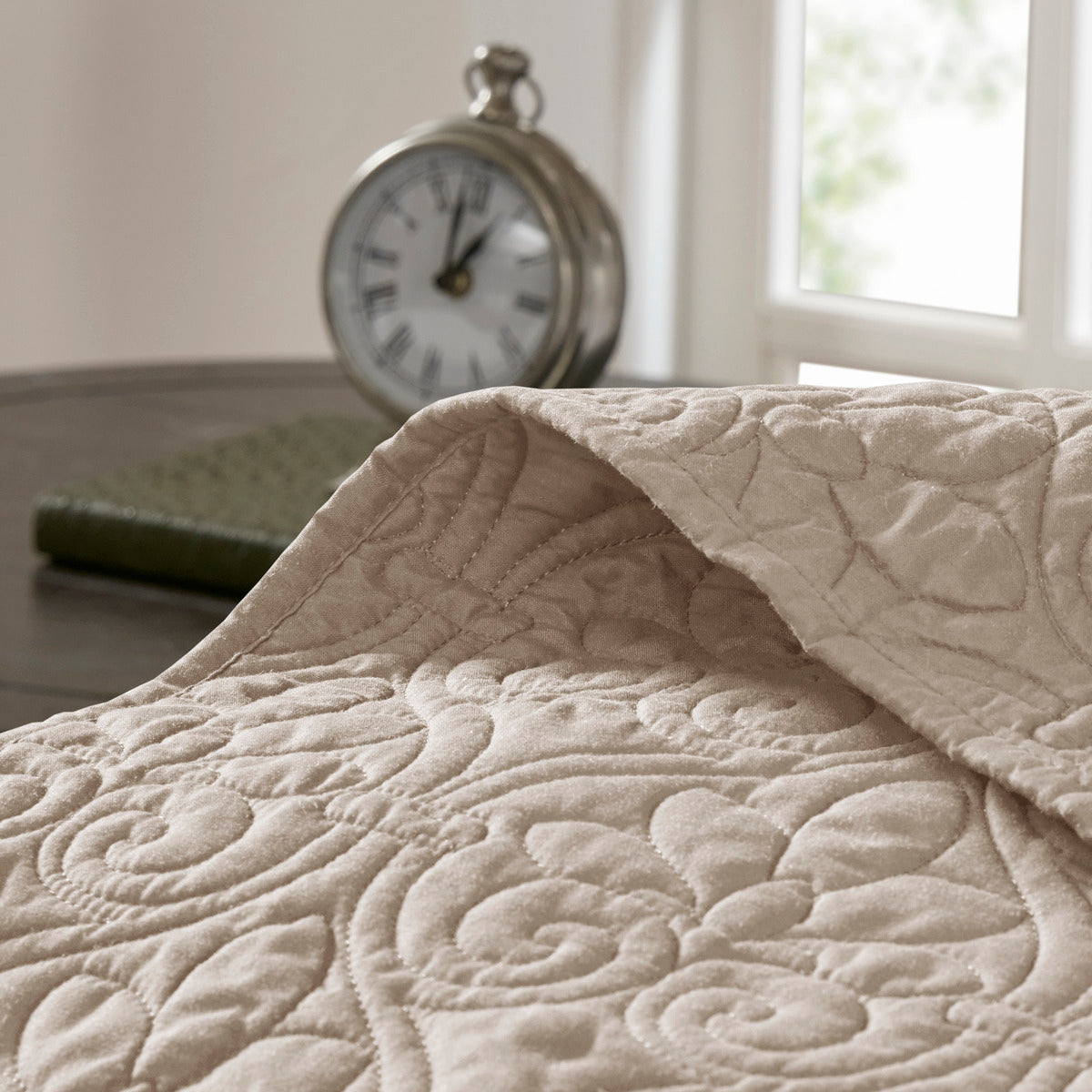 Reversible Quilt Set Khaki King Cal King Khaki Cotton