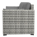 Outsunny Wicker Patio Couch, Pe Rattan 3 Seat Sofa, Outdoor Furniture With Deep Seating, Cushions, Steel Frame, Gray Gray Steel