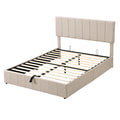 Queen Size Upholstered Platform Bed With A Hydraulic Storage System Beige Old Sku: Lp000211Aaa Beige Upholstered