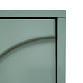 Accent Cabinet Lacquered Wooden Cabinet With 4 Glass Doors Sideboard Buffet Server Cabinet Storage Cabinet, For Living Room, Entryway, Hallway, Office, Kitchen And Dining Room, Mint Green Lacquered