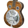 Beginner Metal Resonator Guitar, Full Size Circular Neck Traditional Resonator, Built In Preamplifier Tiger Wood