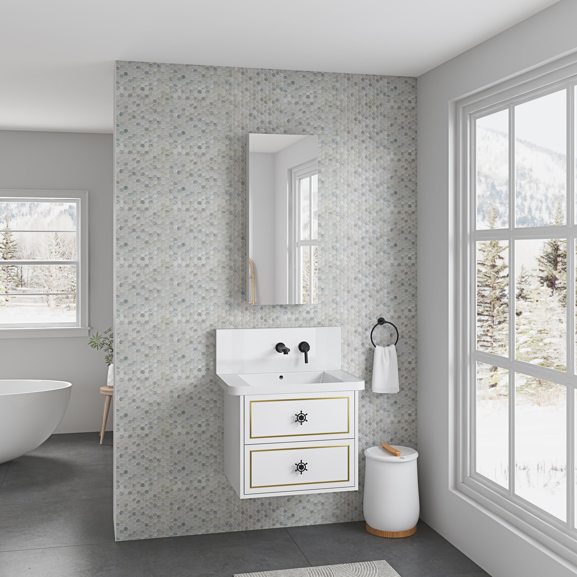 15'' W X 36'' H Bathroom Mirror Medicine Cabinet Wooden Door Medicine Cabinets For Bathroom, Wall Mounted Recessed Or Surface, Bathroom Mirror With Storage, Right Opening Door White Engineered Wood