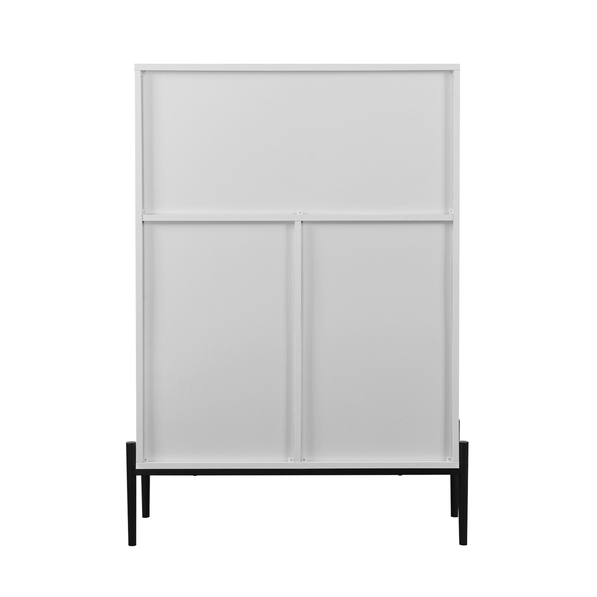 Sideboard With 3 Drawers ,1 Door And 1 Glass Door Wood Cabinet With Storage For Kitchen, Dining Room, Hallway 33.46" X 15.74" X 47.2" 5 Or More Spaces White White Glass Doors Modern Particle Board