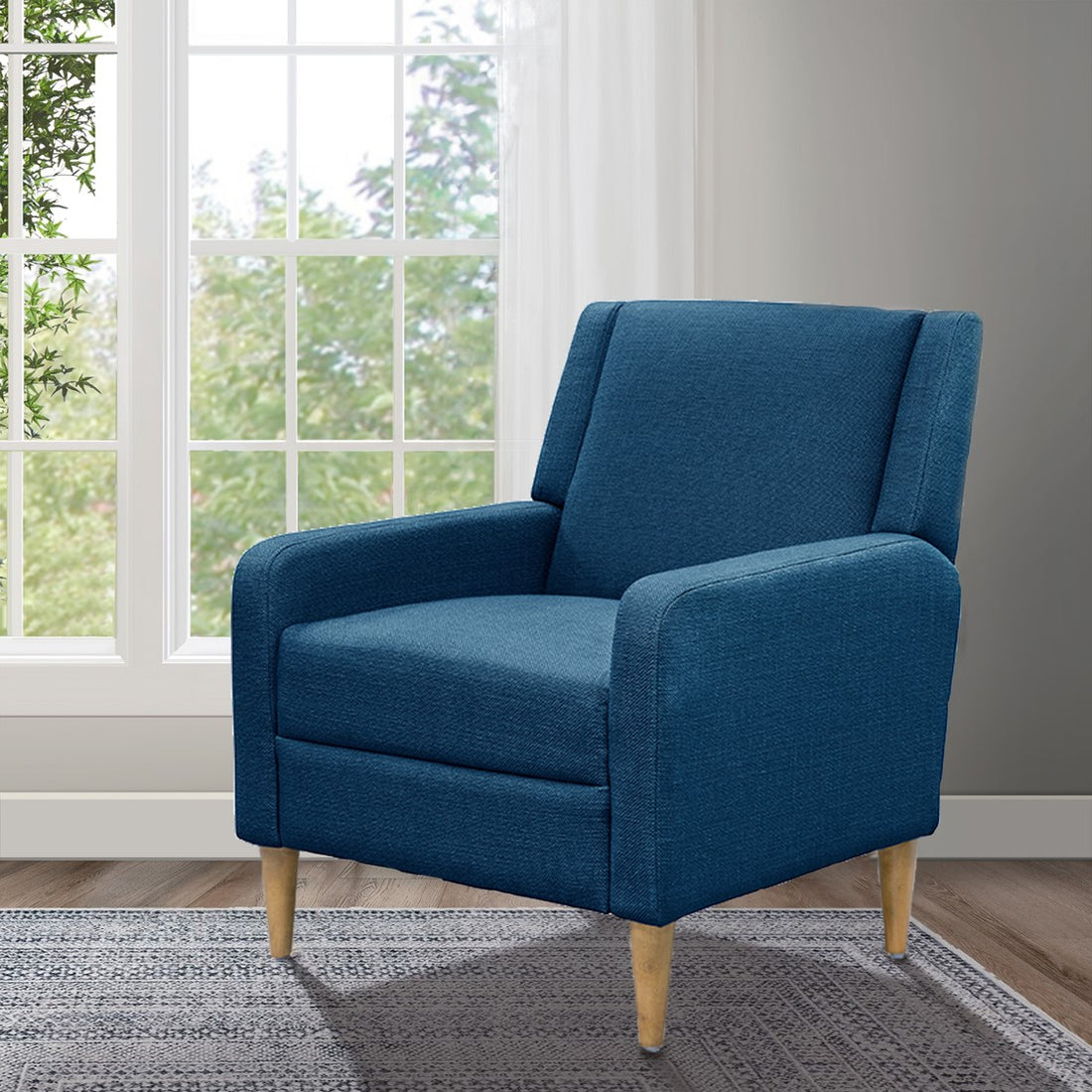 Upholstered Accent Armchair Blue Upholstered