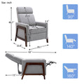 Set Of Two Wood Framed Upholstered Recliner Chair Adjustable Home Theater Seating With Thick Seat Cushion And Backrest Modern Living Room Recliners,Gray Gray Linen