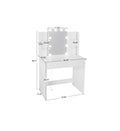 Makeup Vanity Desk With Led Lighted Mirror ,Dressing Table Set With 2 Large Drawers 10 Led Light ,White Color White Primary Living Space Modern Particle Board