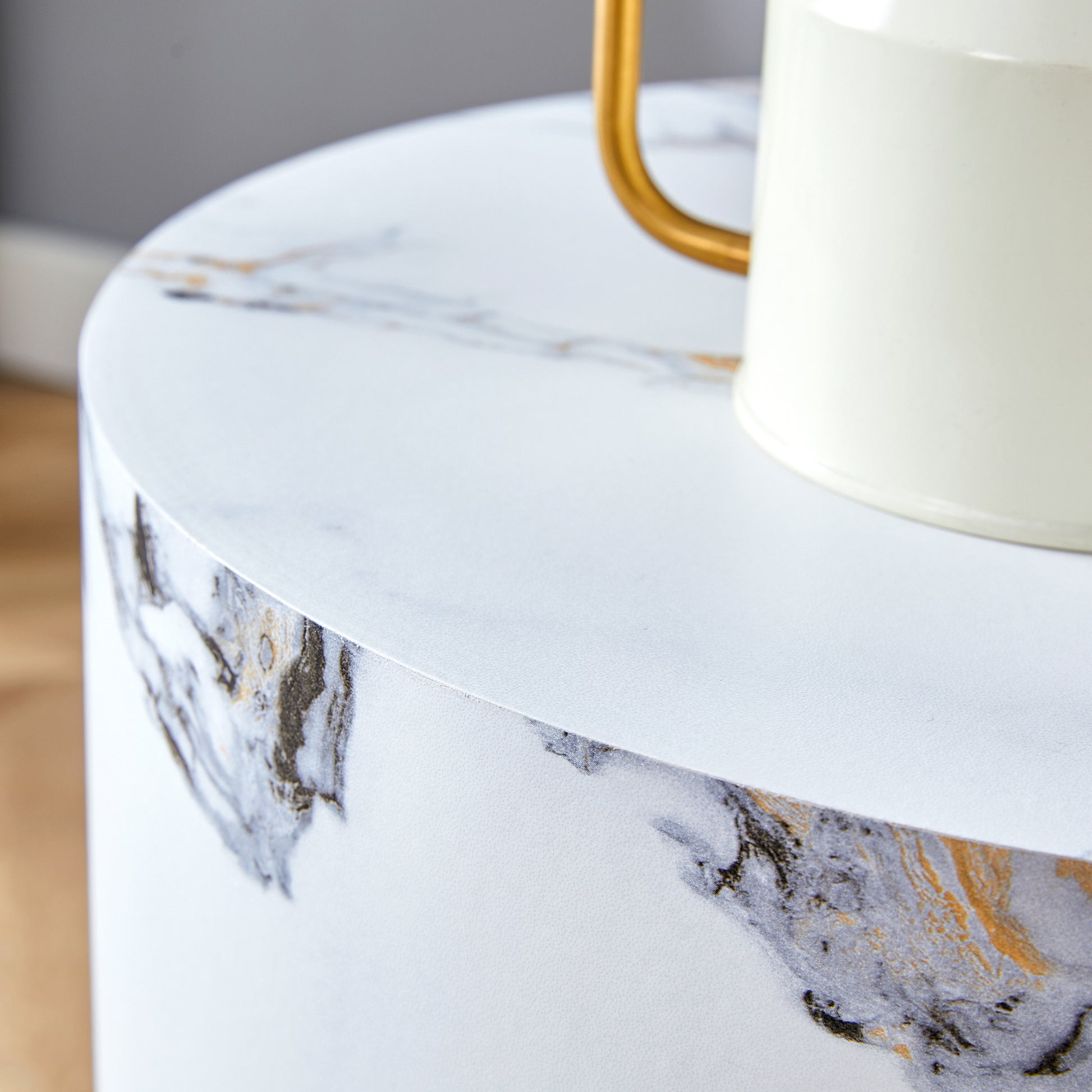 The Cylindrical Table With Its Patterned Design Can Be Easily Integrated Into A Variety Of Interior Styles, From Coffee Tables To Small Dining Tables, Workbenches Or Makeshift Writing Desks. White Mdf