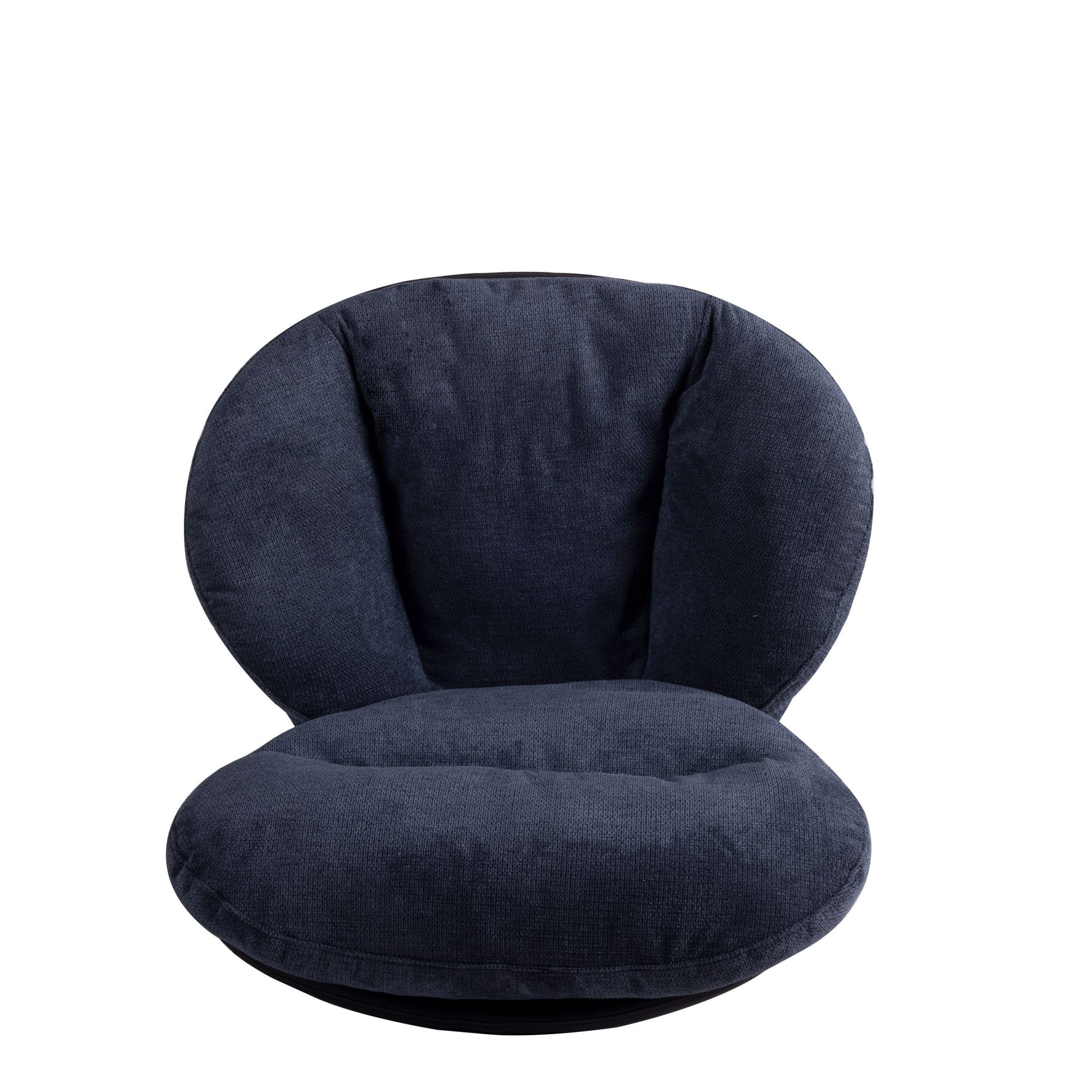 360 Swivel Accent Chair, Modern Chenille Lounge Chair With Faux Leather And Black Metal Base Frame, Comfortable Reading Chair For Small Spaces, Living Room, Bedroom, Reading Corner, Office, Navy Blue Black,Navy Blue Brown Primary Living Space American