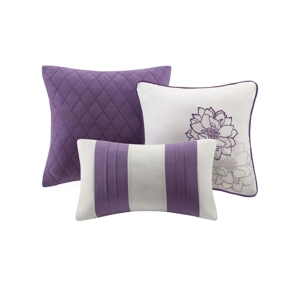 Printed Cotton Sateen Comforter Set Taupe Grey Purple Cal King California King Purple Cotton