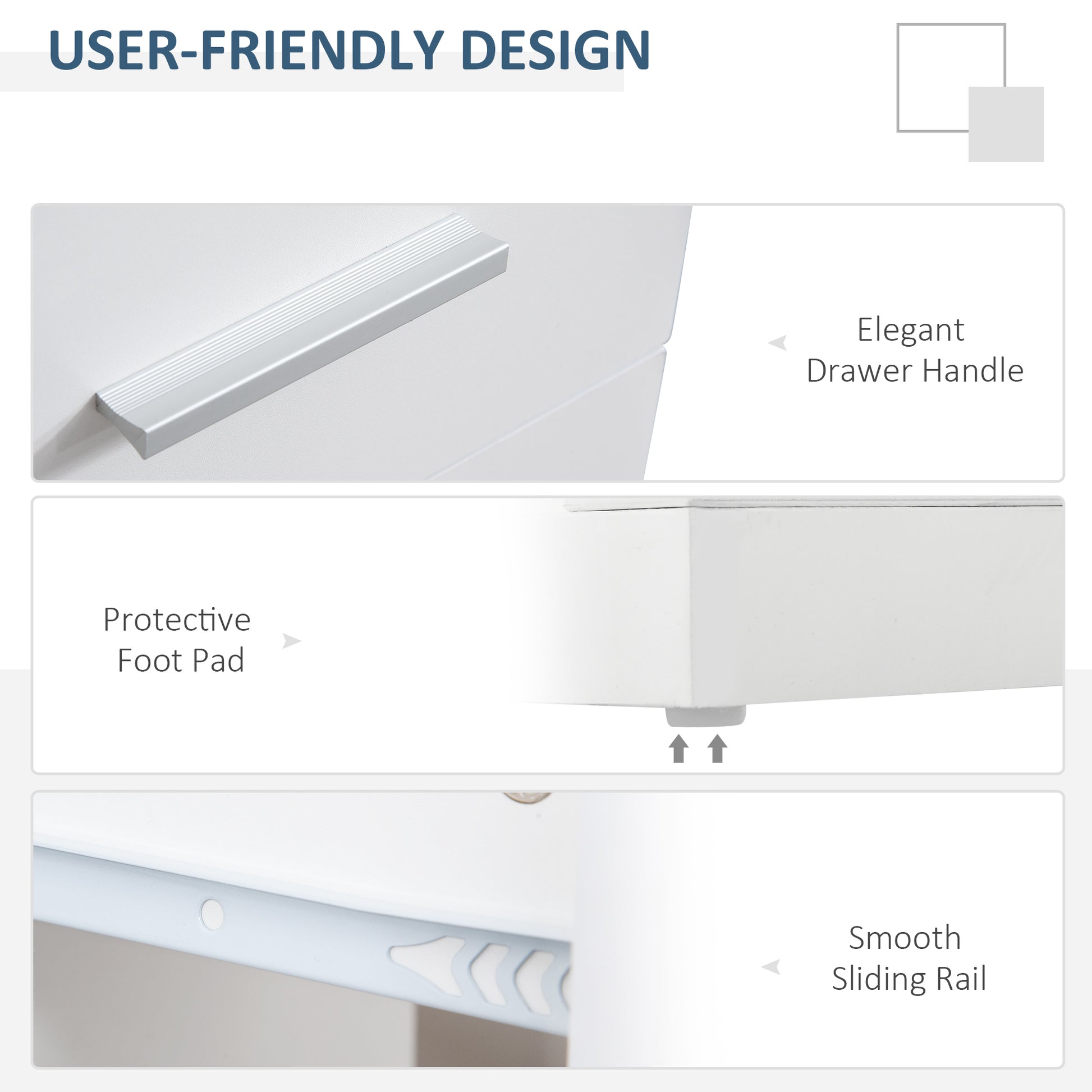 Homcom Rotating Computer Desk, 55" L Shaped Desk, Corner Desk With Storage Shelves, Cabinet And Drawer For Home Office, White White Mdf