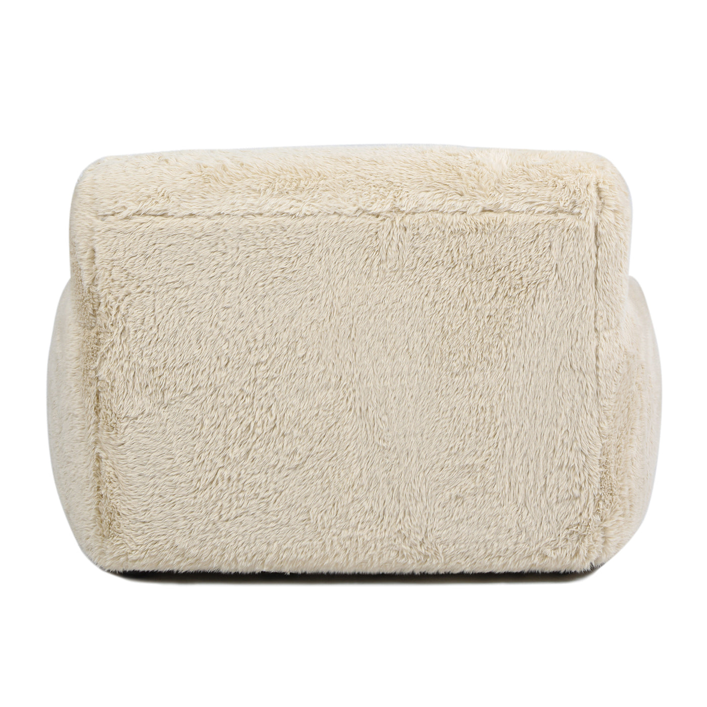 Summit 49" Faux Sheepskin Overstuffed Arm Chair, Cream Beige Faux Fur Cream Foam Faux Fur
