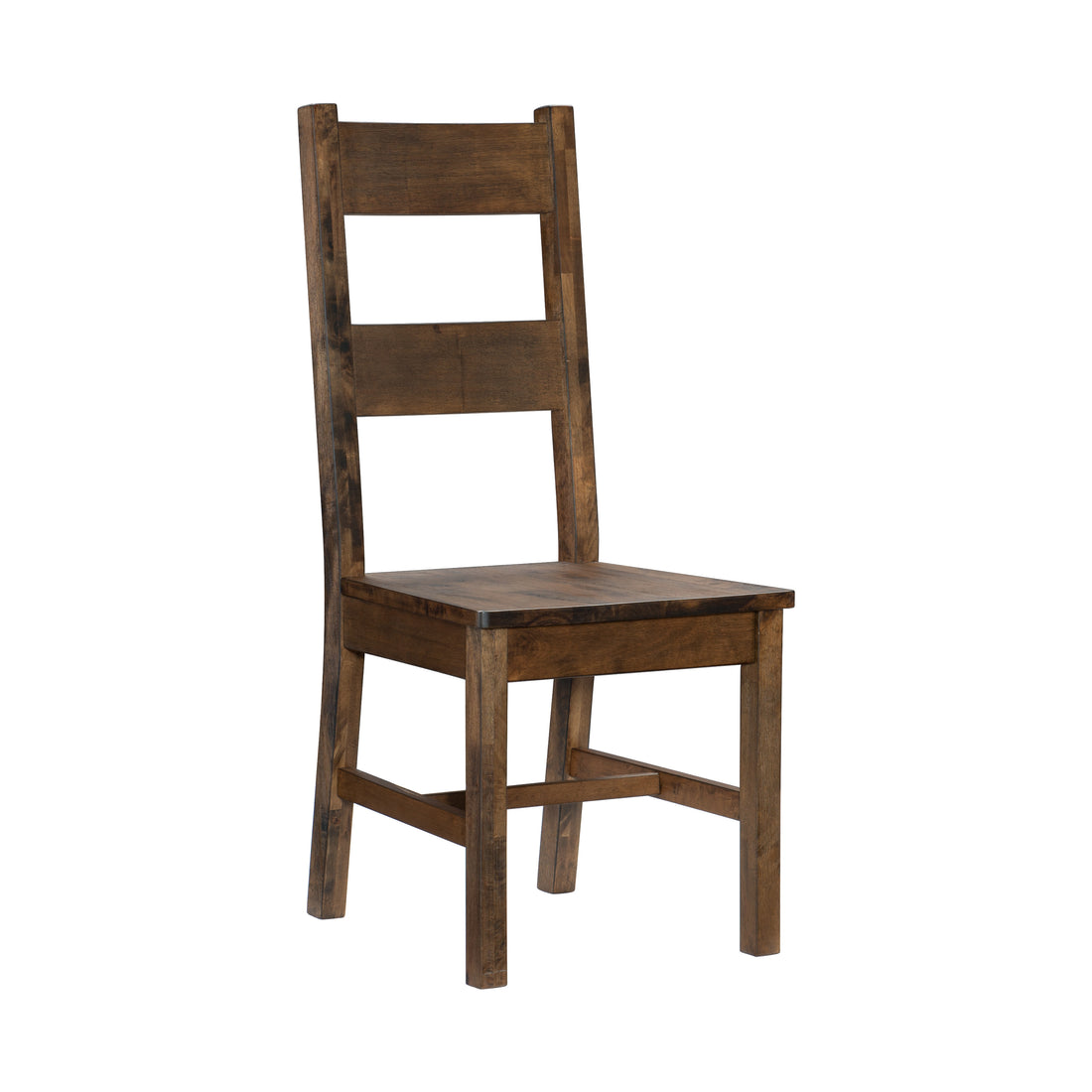 Classic Transitional Design Dining Chairs Set Of 2 Solid Rubber Wood Dining Furniture Burnished Brown Finish Brown Primary Living Space Classic,Rustic,Transitional Side Chair Solid Wood