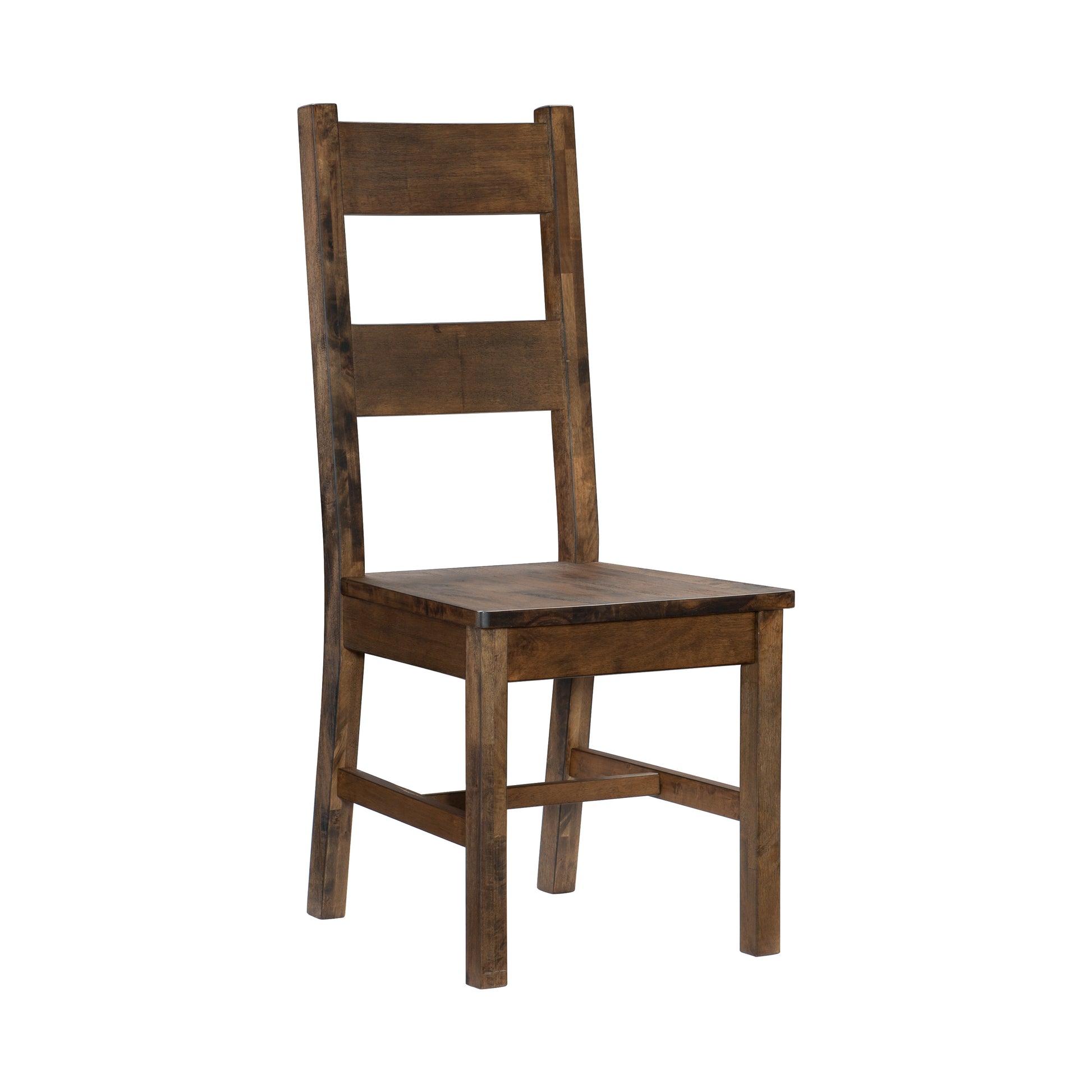 Classic Transitional Design Dining Chairs Set Of 2 Solid Rubber Wood Dining Furniture Burnished Brown Finish Brown Primary Living Space Classic,Rustic,Transitional Side Chair Solid Wood