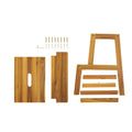 Acacia Wood Two Steps Stool Small Size Rectangle Acacia Wood Light Brown Primary Living Space American Design Acacia Wood
