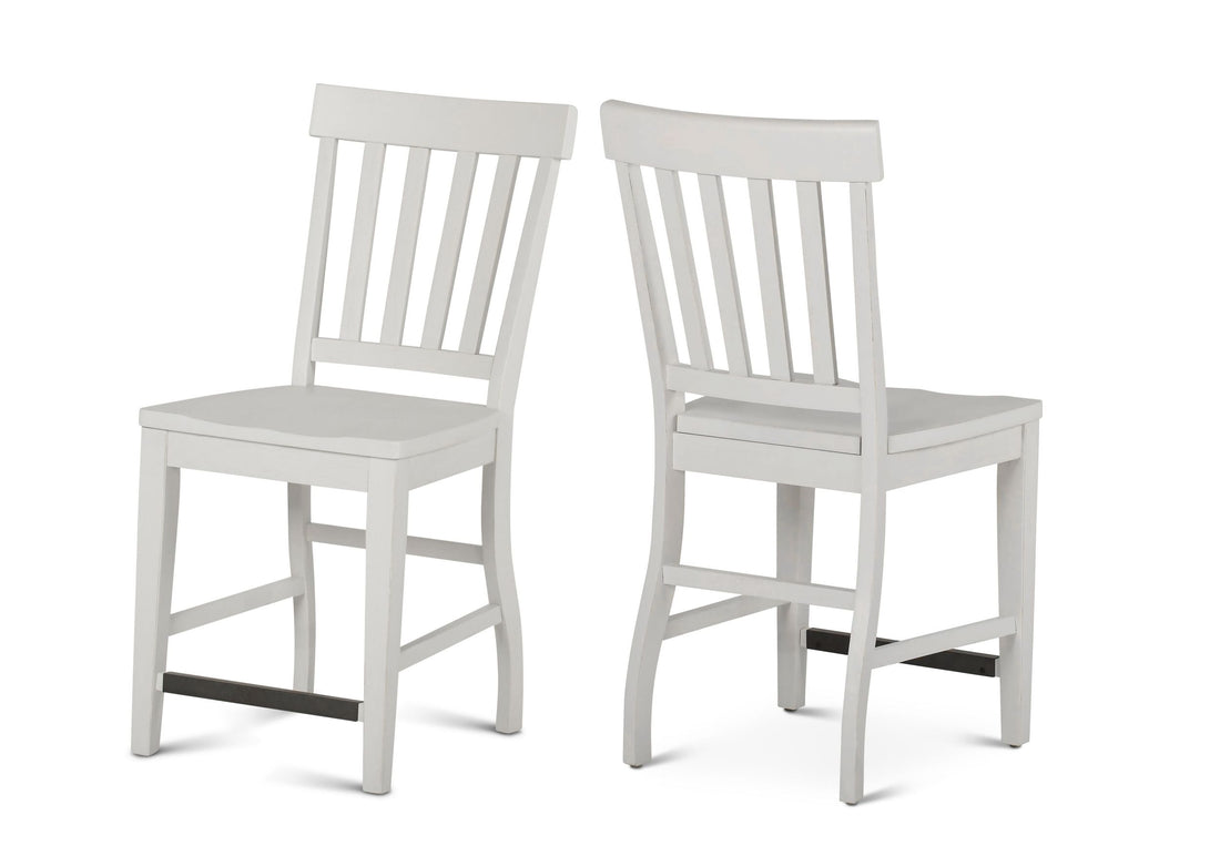 Cayla Counter Chair Set Of 2 White White Wood