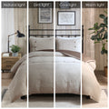 3 Piece Corduroy Duvet Cover Set Queen Tan Polyester