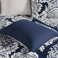 7 Piece Cotton Printed Comforter Set Indigo King King Indigo Polyester
