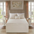 4 Piece Cotton Reversible Tailored Bedspread Set Khaki King King Khaki Cotton