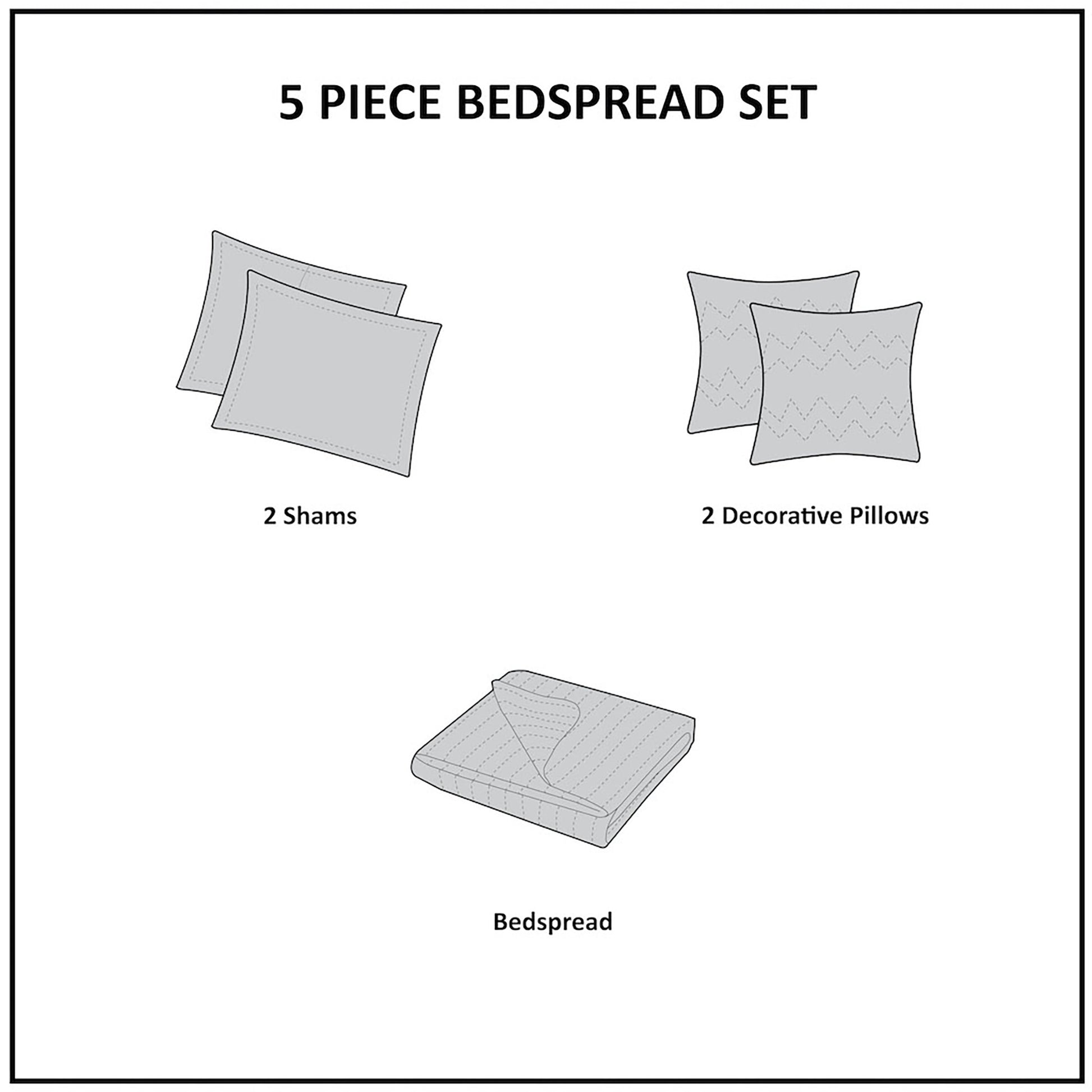 5 Piece Jacquard Bedspread Set With Throw Pillows Navy Queen Queen Navy Cotton