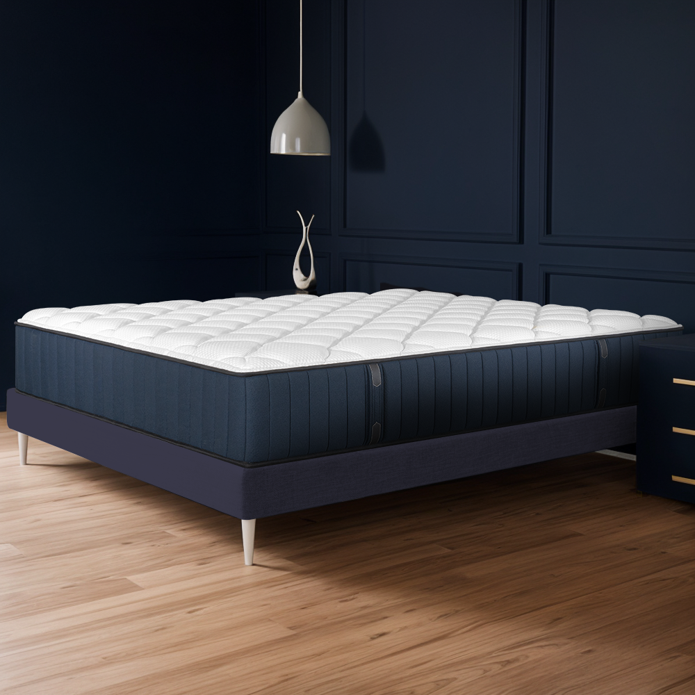 Twin Size Serenity 12" Medium Tight Top Cooling Gel Memory Edge Support Pocket Spring Premium Hybrid Mattress White Black Blue Polyester Foam Spring Twin