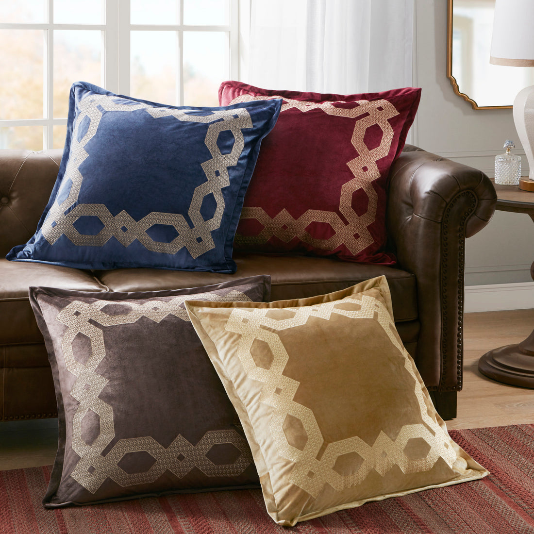 European Pillow Sham Navy 26X26" Navy Polyester