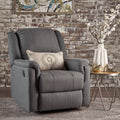 Charcoal Fabric Glider Recliner With Swivel, Manual Reclining Chair Charcoal Fabric