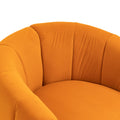 Coolmore Accent Chair With Ottoman, Mid Century Modern Barrel Chair Upholstered Club Tub Round Arms Chair For Living Room Bedroom Office Orange Velvet Orange Foam Velvet