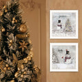 2 Piece Vignette Winter Peace On Earth White Framed Wall Art For Living Room, Holiday Wall Art Print For Home Decor, Bedroom Wall Art By Robin Lee Viera Multicolor Wood Paper