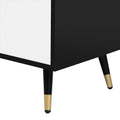 71'' Modern Tv Stand With 2 Cabinets& Open Compartments, Entertainment Center For Tvs Up To 80'', Television Console For Living Room, Bedroom, Home Theatre White Black Primary Living Space 70 79