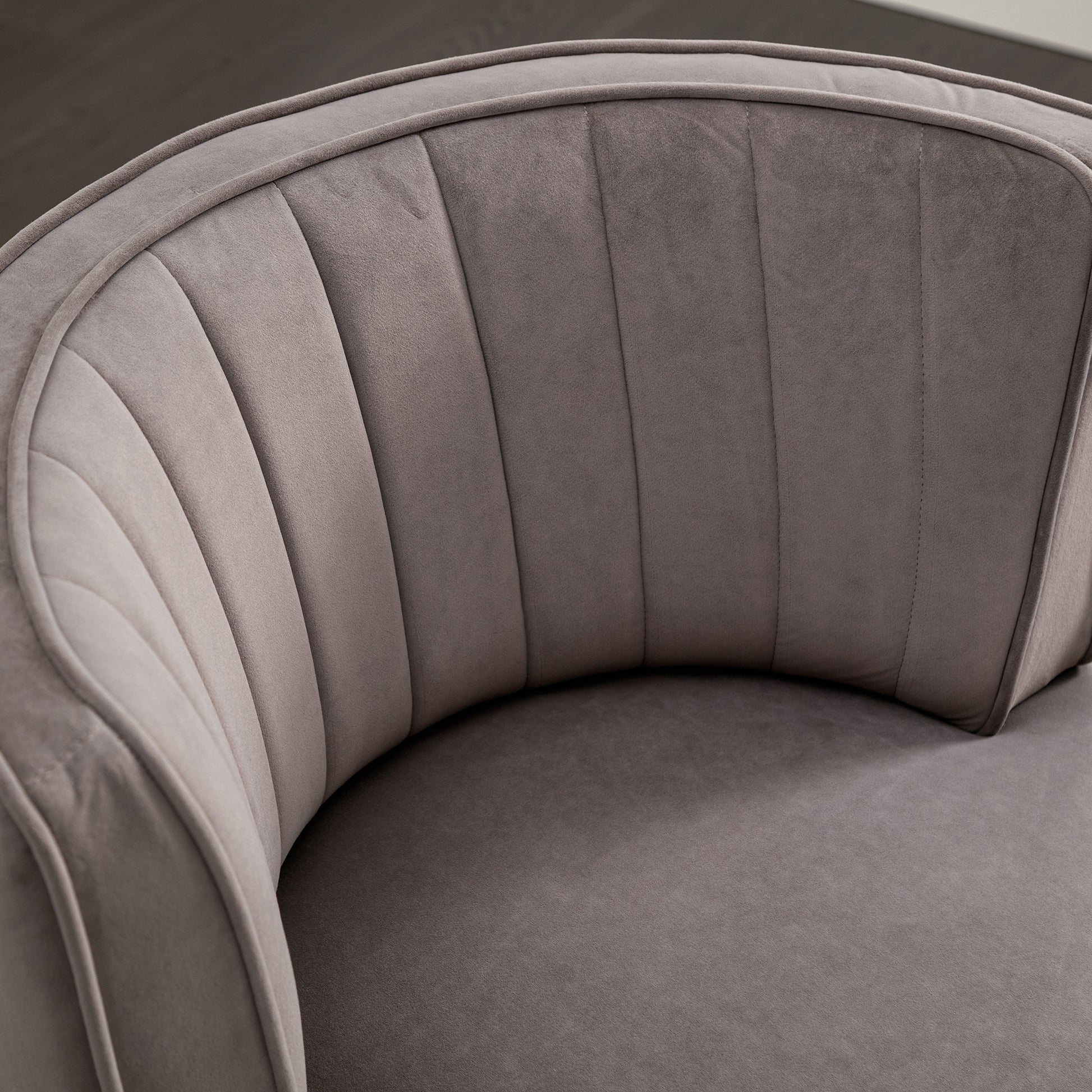 Coolmore 360 Degree Swivel Cuddle Barrel Accent Sofa Chairs, Round Armchairs With Wide Upholstered, Fluffy Velvet Fabric Chair For Living Room, Bedroom, Office, Waiting Rooms Gray Foam Velvet