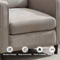 Mid Century Accent Chair ,Modern Linen Fabric Armchair For Living Room,Double Side Pockets, Comfortable And Padded Reading Feature Sofa Chair, Suitable For Bedrooms, Living Rooms, And Offices Light Gray Linen
