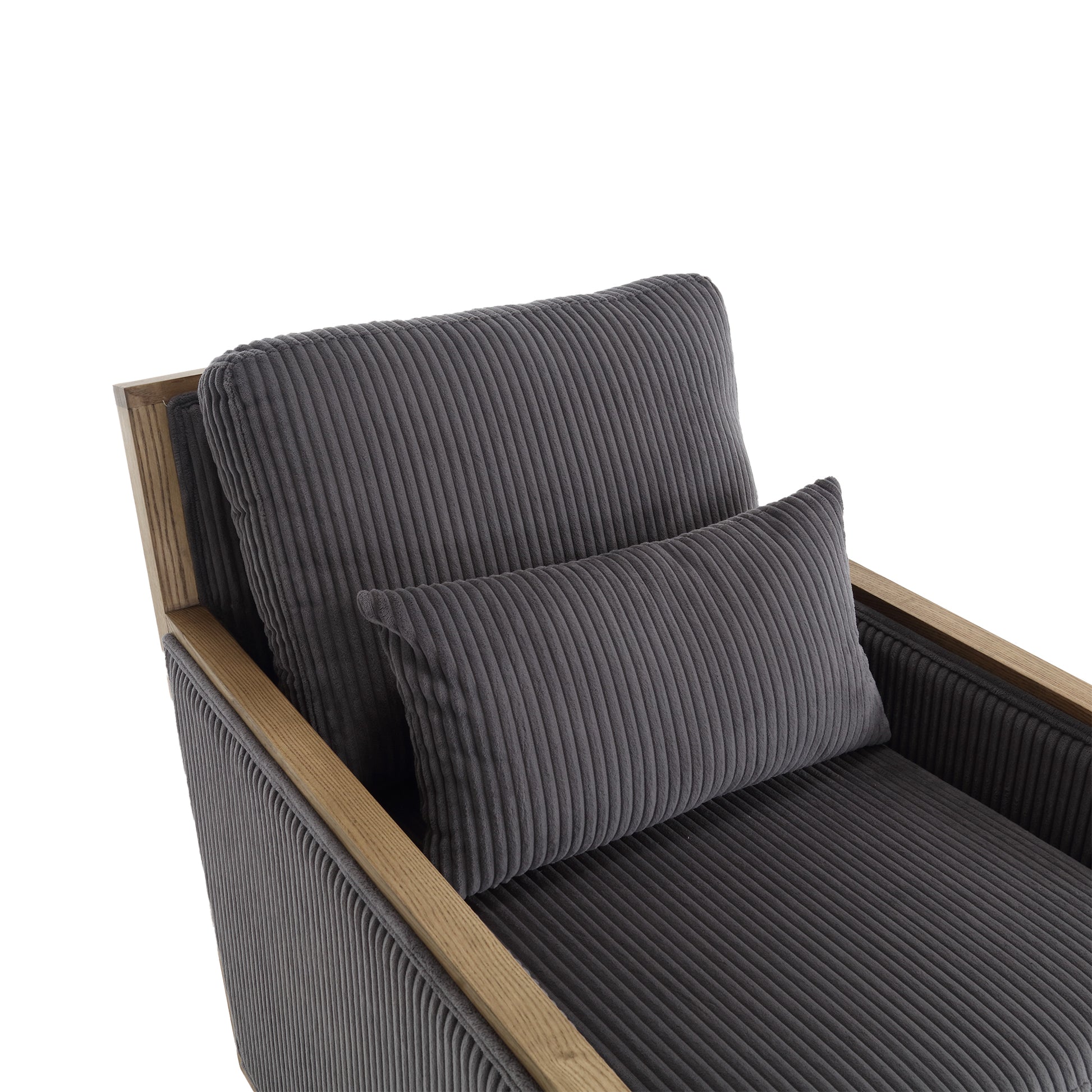 Coolmore Corduroy Swivel Barrel Chair, Comfy Accent Sofa Chair For Living Room, 360 Degree Swivel Barrel Club Chair, Leisure Arm Chair For Nursery, Hotel, Bedroom, Office, Lounge Dark Gray Dark Gray Primary Living Space Foam Corduroy