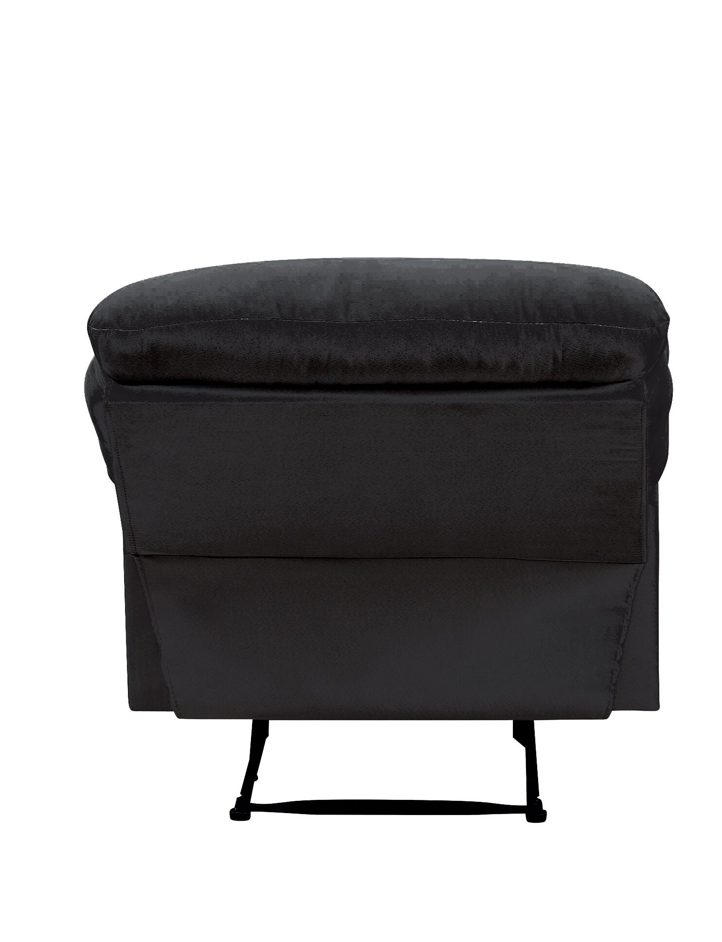 Black Recliner With Pillow Top Arm Black Manual Handle Metal Primary Living Space Tight Back Handle Pillow Top Arms Fabric Metal