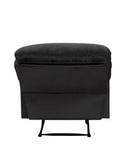 Black Recliner With Pillow Top Arm Black Manual Handle Metal Primary Living Space Tight Back Handle Pillow Top Arms Fabric Metal