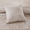 7 Piece Chenille Jacquard Comforter Set Taupe Cal King California King Multicolor Polyester