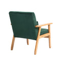 Leisure Chair With Solid Wood Armrest And Feet, Leisure Chair, Wood Frame, Velvet, Solid Rubber Wood Legs, Mid Century Modern Accent Chair, For Living Room Bedroom Studio Chair,Two Packs Emerald Corduroy