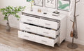 Elegant High Gloss Dresser With Metal Handle,Mirrored Storage Cabinet With 6 Drawers For Bedroom,Living Room,White White Mdf