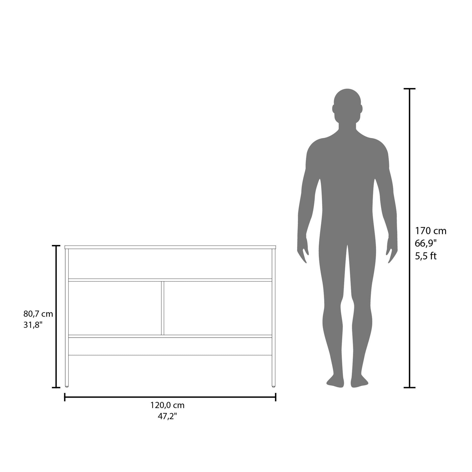 Bellagio 48.7" Wide 2 Tier Narrow Bellagio Console Table With Double Door Cabinet 2 Or Less Black Bathroom Modern Particle Board