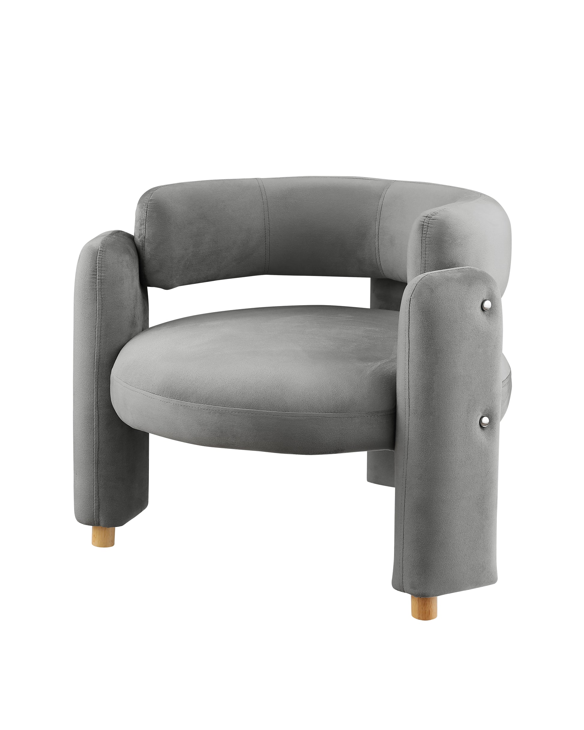 Accent Chair Grey Fabric