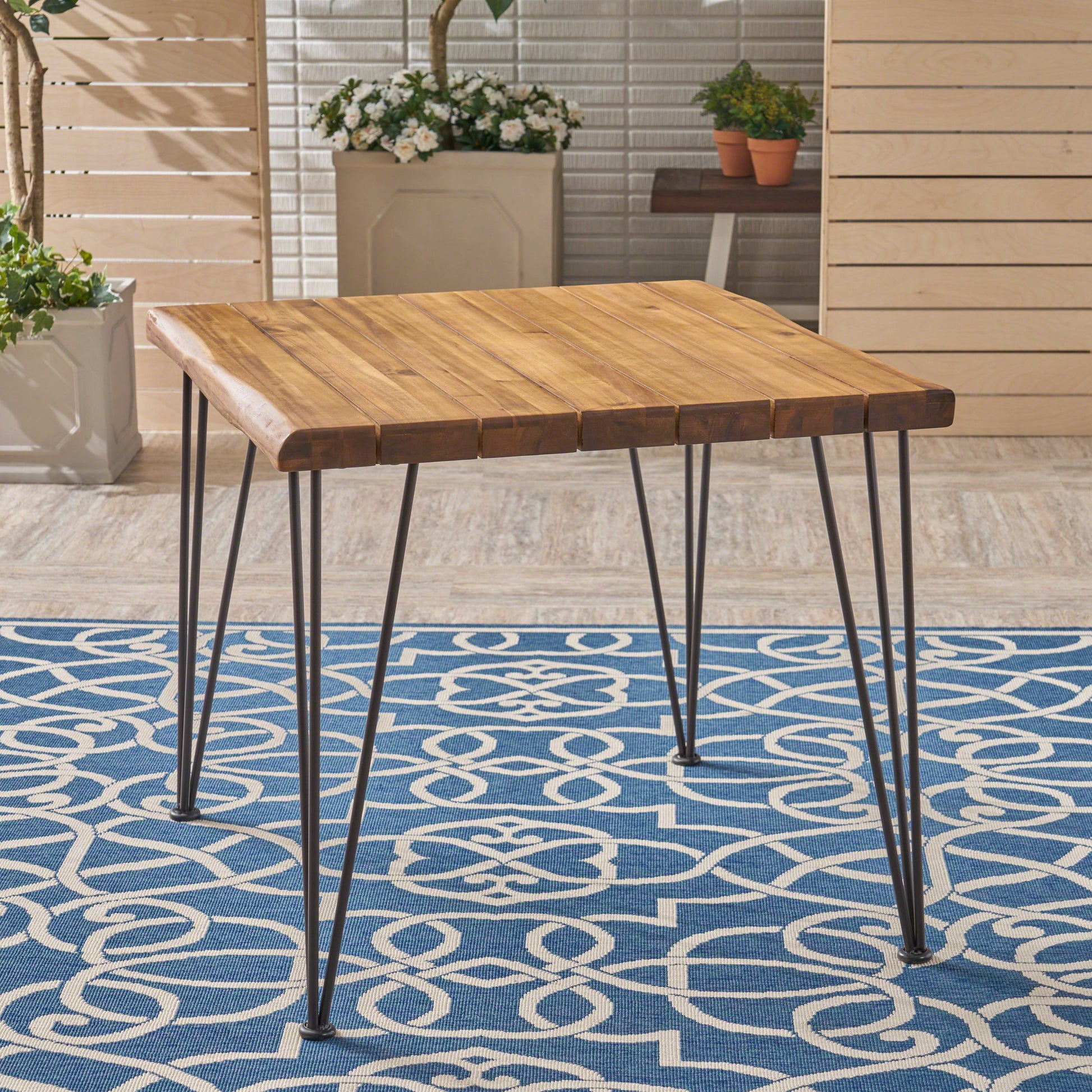 Zion Industrial Wood And Metal 32.5 Teak Wood