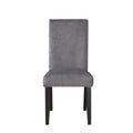 Napoli Velvet Side Chair Set Of 2 Gray Dark Gray Wood