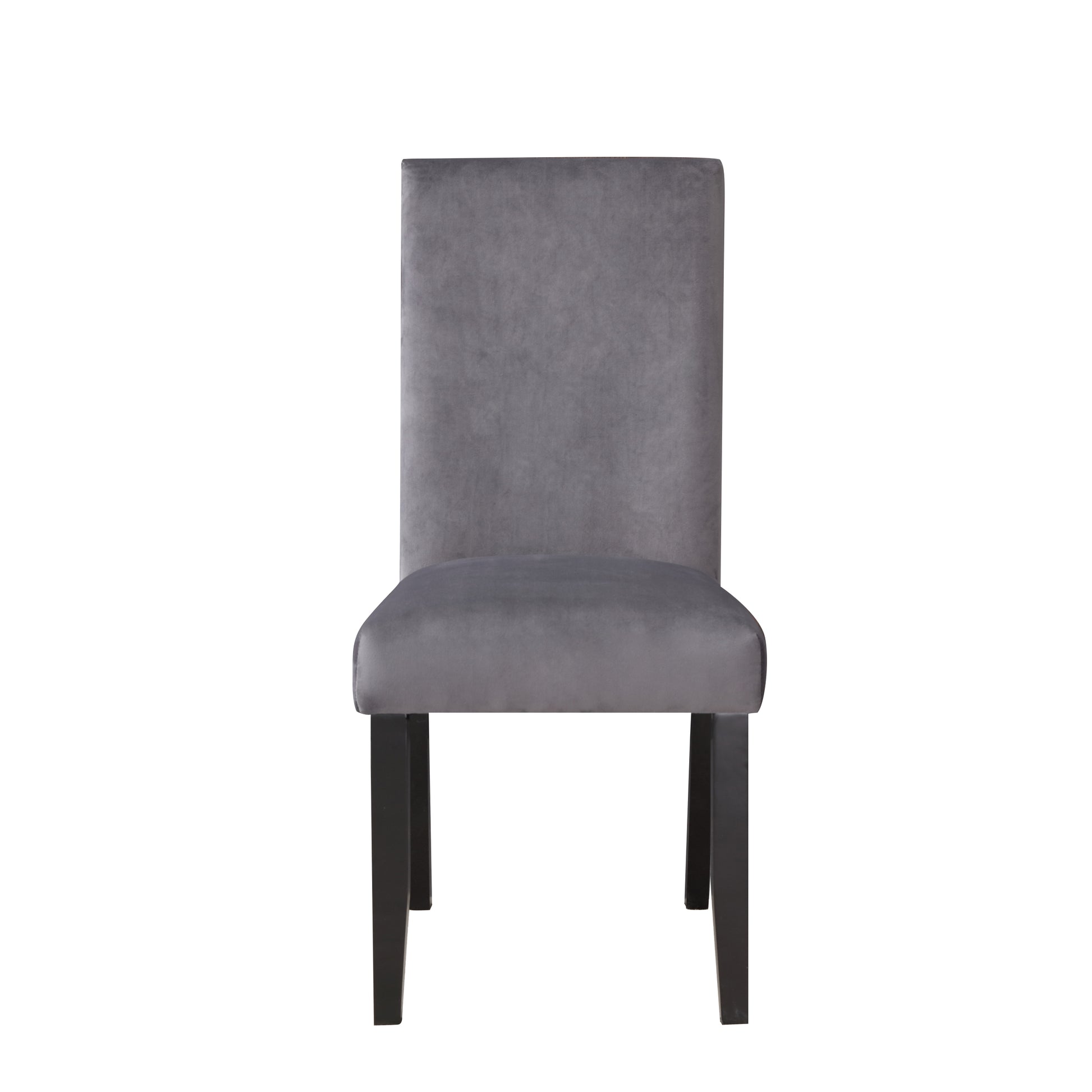 Napoli Velvet Side Chair Set Of 2 Gray Dark Gray Wood