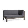 Brava X Back Right Corner Bench Of Set 2 Dark Grey Acacia Wood