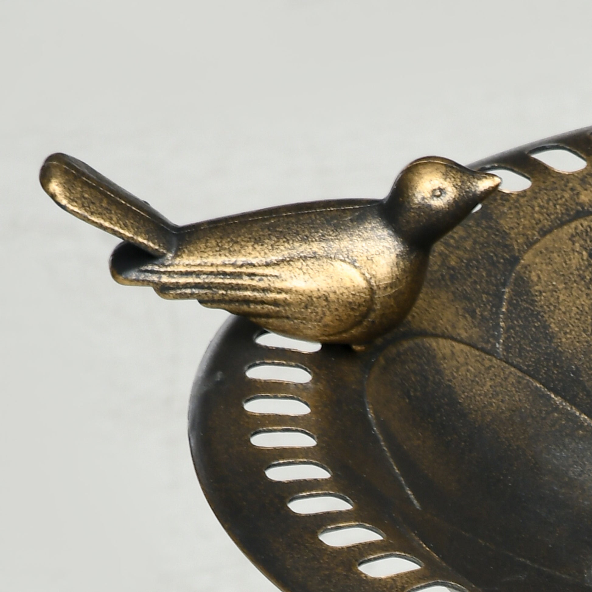 Outsunny 28" Antique Bird Bath With Pedestal Flower Planter Base, Vintage Style Decorative Birdbath & Bird Feeder Bowl, Decoration Yard Statue, Bronze Bronze Polypropylene