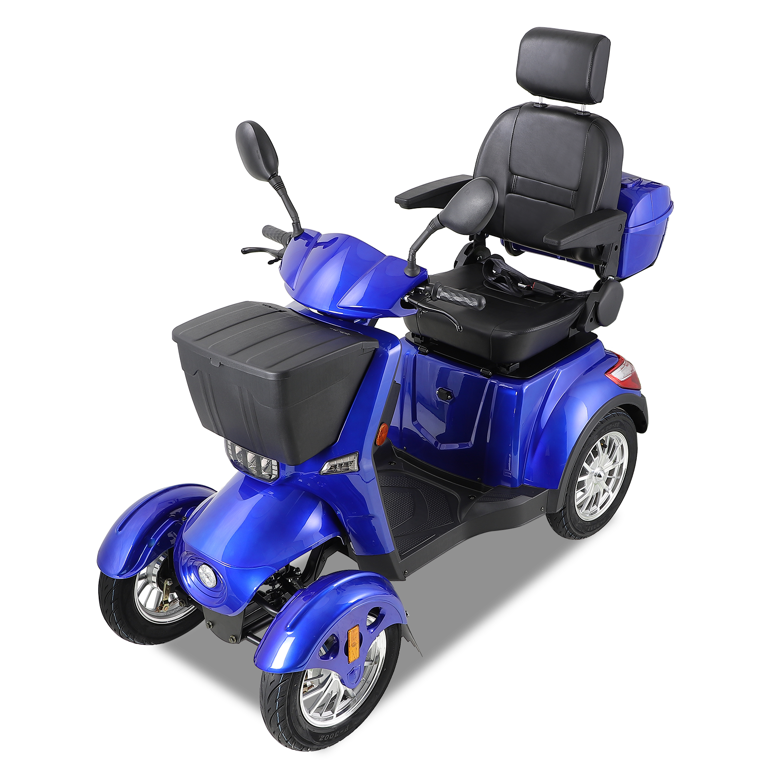 Xl3D4L Electric Mobility Recreational Travel Scooter For Adults,Mobility Scooters For Seniors, 4 Wheel Powered Mobility Scooters Blue Abs Pc Abs Pc
