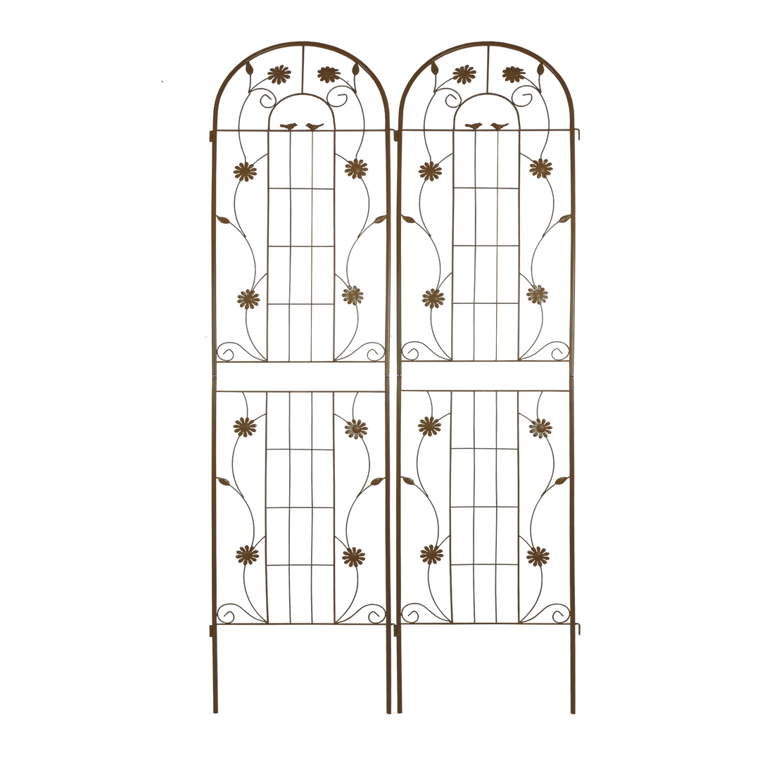 2 Pack Metal Garden Trellis 86.7" X 19.7" Rustproof Trellis For Climbing Plants Outdoor Flower Support Brown Brown Garden & Outdoor French Iron