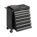 Rolling Tool Chest With 7 Drawer Tool Box With Wheels Multifunctional Tool Cart Mechanic Tool Storage Cabinet For Garage, Warehouse, Workshop, Repair Shop Black Steel