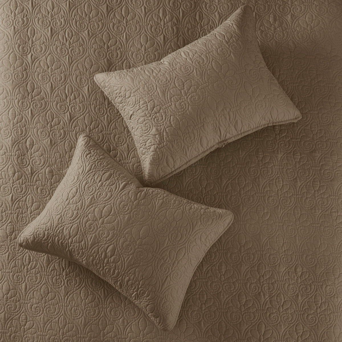 Reversible Bedspread Set Mocha Queen Mocha Cotton
