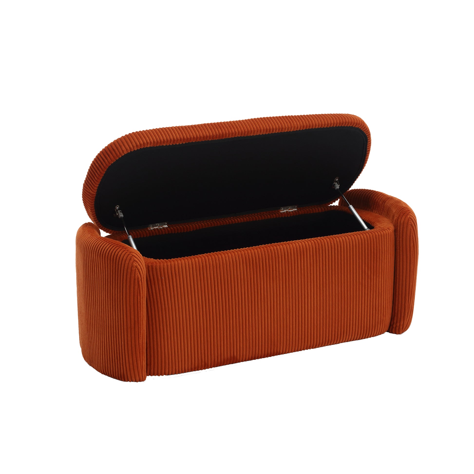 Coolmore Storage Ottoman,Bedroom End Bench,Upholstered Fabric Storage Ottoman With Safety Hinge, Entryway Padded Footstool, Ottoman Bench For Living Room & Bedroom Orange Orange Primary Living Space Foam Corduroy