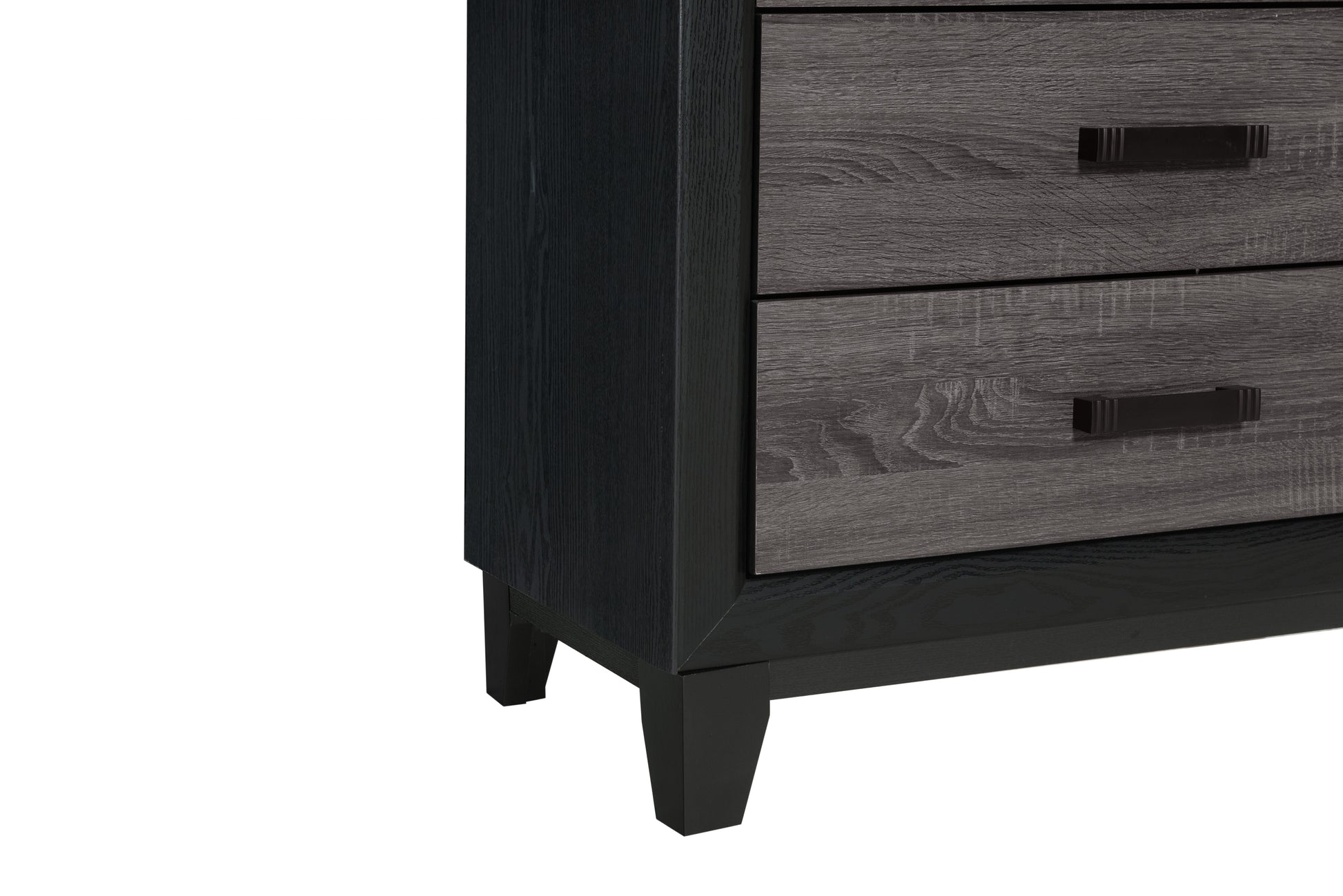 Soluto Grey And Black Chest Black Gray Rubber Wood